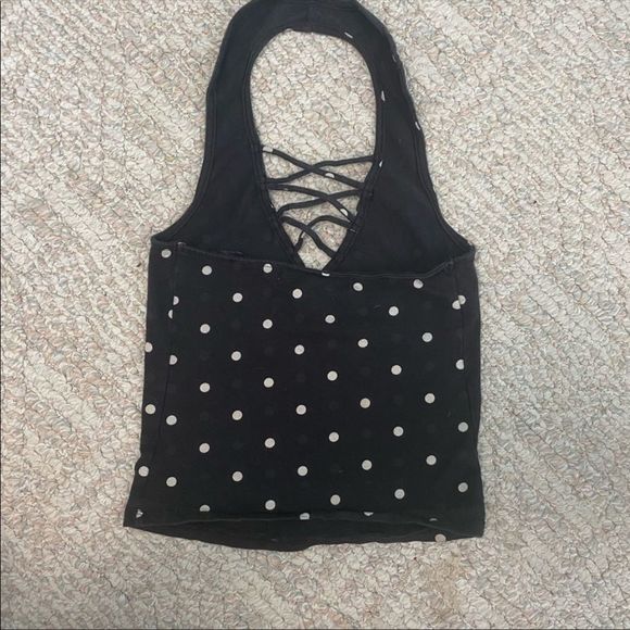 STREETWEAR SOCIETY | 3/$15 Black and White Polka Dot Crop Top - Picture 3 of 4